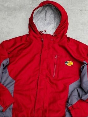 Bass Pro Shops Red and Gray Hooded Jacket